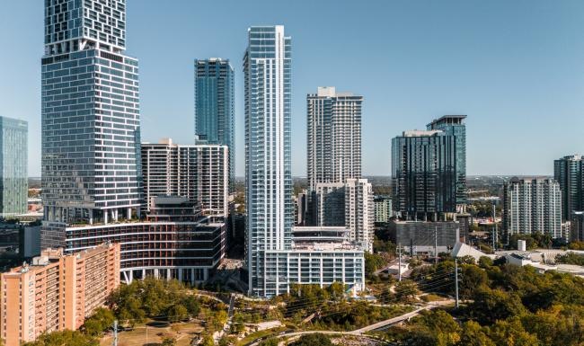 a city with tall buildings