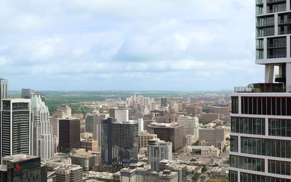 a city with large buildings