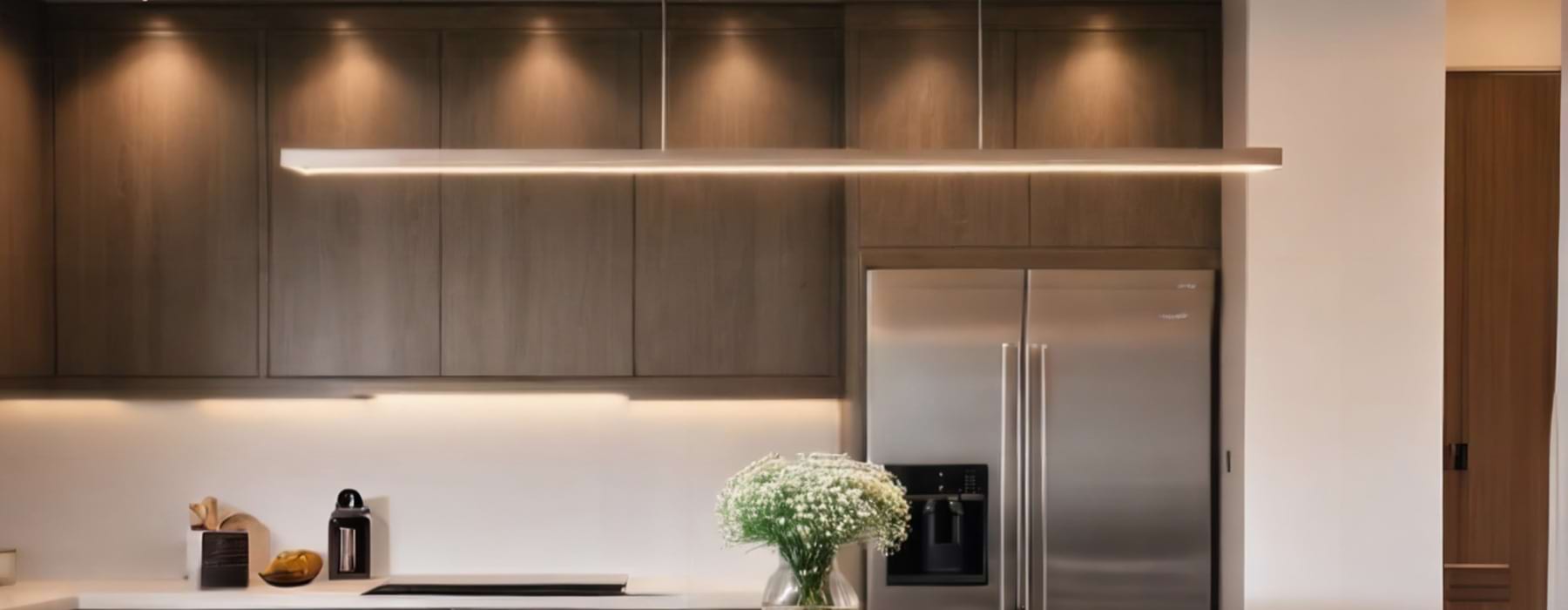 a kitchen with white counters
